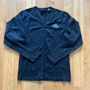 US Open Logo Black Women's Cardigan Sweater Egyptian Cotton Size Small